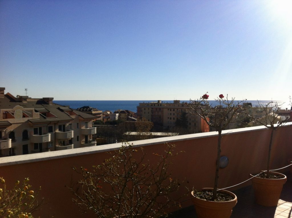 Una terrazza con attico. Una terrazza con attico.